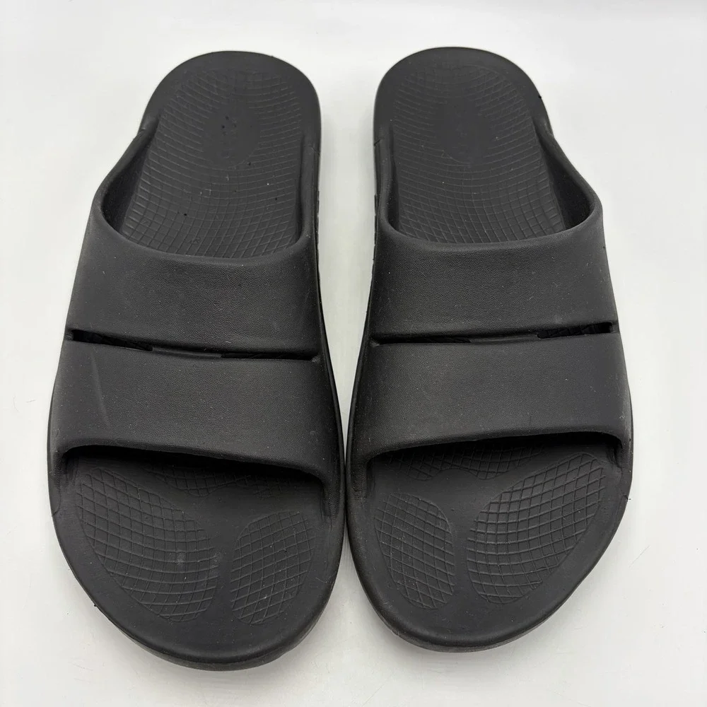 Oofos OOah Slide Sandal Mens 13 Black Comfort Recovery Sandals